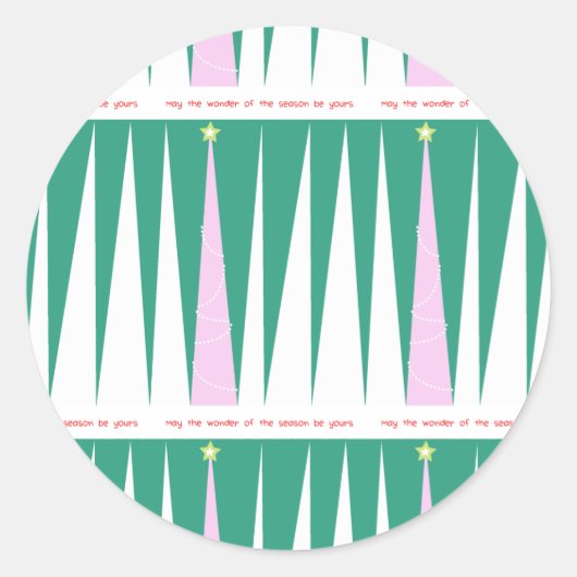 Wonderen van de kerstboomseizoensronde ronde sticker (Voorkant)