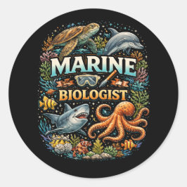 Wonderen van het oceaanrijk ronde sticker