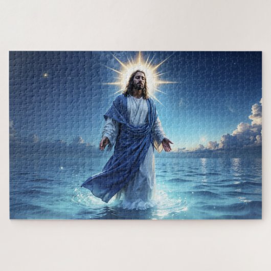 Wonderen van Jezus Christus oceaan spirituele vred Legpuzzel (Horizontaal)