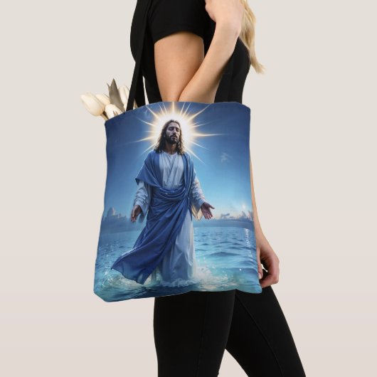 Wonderen van Jezus Christus oceaan spirituele vred Tote Bag (Dichtbij)