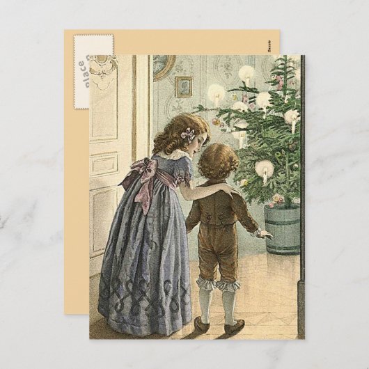 Wonderen van Kerstmis - vintage kerstgroet Feestdagenkaart (Voorkant / Achterkant)