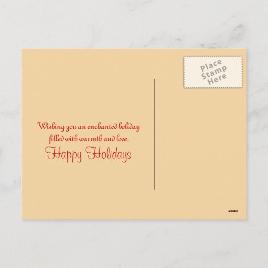 Wonderen van Kerstmis - vintage kerstgroet Feestdagenkaart (Achterkant)