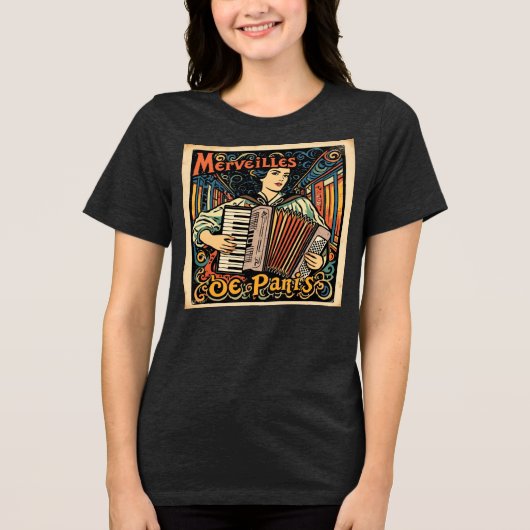 WONDEREN VAN PARIJS Tri-Blend SHIRT (Voorkant)