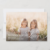 Wonderen van Zijn Liefde Christelijk Christmas One Feestdagenkaart (Voorkant)