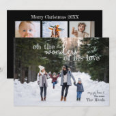 Wonderen van Zijn Liefde Christmas Kaart 4 Foto Zw (Voorkant / Achterkant)