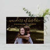 Wonderen van Zijn Liefde Custom Foto Kerst Goud  Folie Feestdagenkaart (Staand Voorkant)