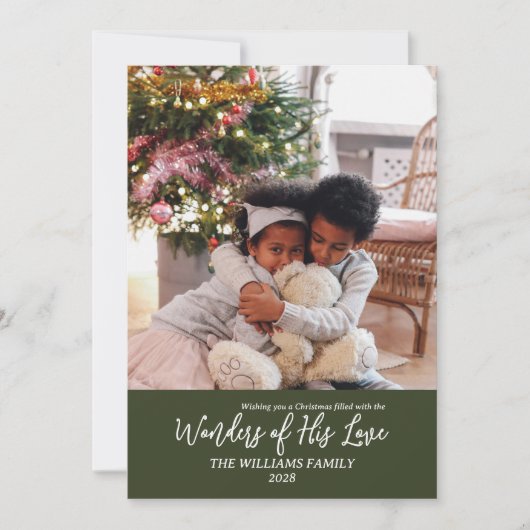 Wonderen van Zijn Liefde Custom Foto Kerstmis Feestdagenkaart