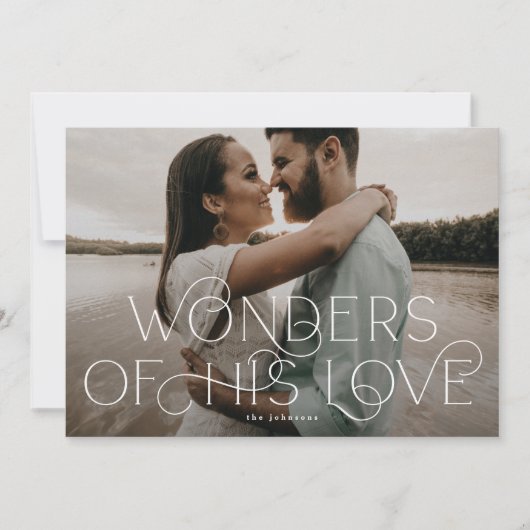 Wonderen van Zijn Liefde Foto Religieuze Familie Feestdagenkaart (Voorkant)