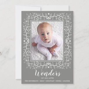 Wonderen van Zijn Liefde Kerstfoto Elegant Lijst Feestdagenkaart