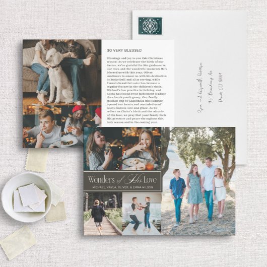 Wonderen van Zijn Liefde Multi Foto Christmas Kaar Feestdagenkaart