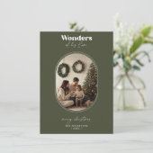 Wonderen van Zijn Liefde Religieuze Kerstfoto Feestdagenkaart (Staand voorkant)