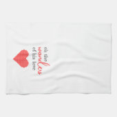 Wonderen van Zijn Liefde Rode en Witte Keuken Hand Theedoek (Horizontaal)