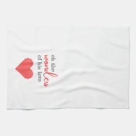 Wonderen van Zijn Liefde Rode en Witte Keuken Hand Theedoek