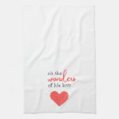 Wonderen van Zijn Liefde Rode en Witte Keuken Hand Theedoek (Verticaal)