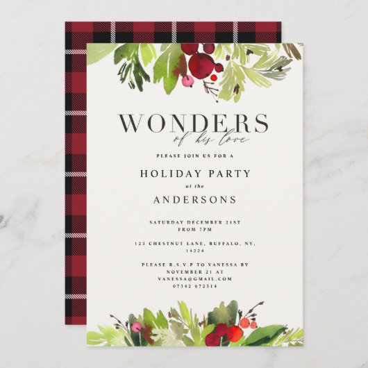 Wonderen van zijn liefde vakantie uitnodiging (Voorkant / Achterkant)