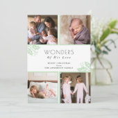 Wonderen van zijn Liefde | Vier foto's Kerstmis Feestdagenkaart (Staand voorkant)