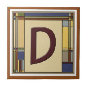 Wonderful Arts & Crafts Geometrisch Initiaal D Tegeltje (Voorkant)