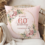 Wonderful Blush Pink Greenery Floral 60th birthday Kussen<br><div class="desc">✅ For matching items search 36-60 in my collections ✅ Celebrate a special milestone with this elegant 60th birthday pillow featuring watercolor rose gold, dusty pink and blush pink flowers, eucalyptus greenery, and a shimmering gold frame. This boho floral design adds charm and warmth to any space. A beautiful keepsake...</div>
