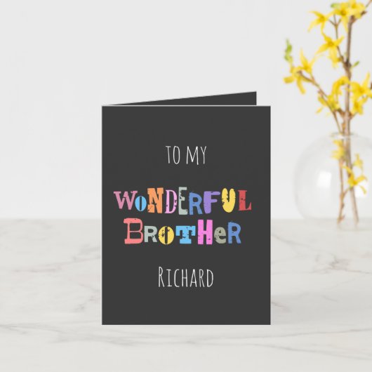 Wonderful Brother Kaart (Gele Bloem)