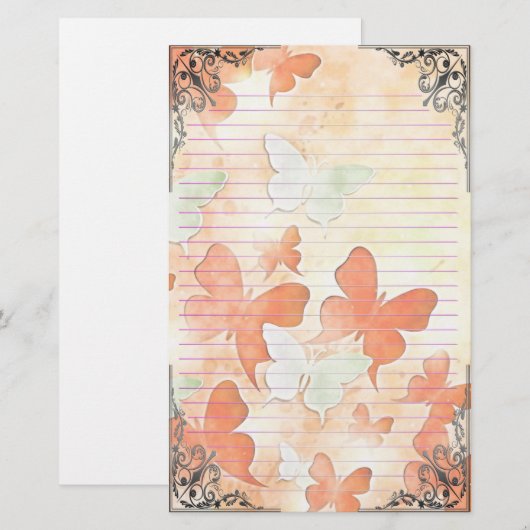 Wonderful Butterflies Briefpapier (Voorkant / Achterkant)