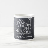 Wonderful Chalkboard Snowflake-kerstfoto Koffiemok (Center)