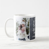 Wonderful Chalkboard Snowflake-kerstfoto Koffiemok (Links)