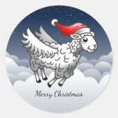 Wonderful Christmas Lamb Ronde Sticker (Voorkant)