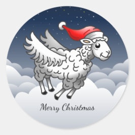 Wonderful Christmas Lamb Ronde Sticker