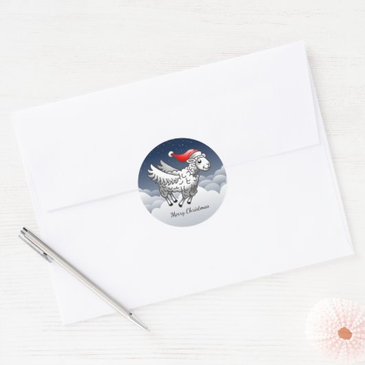 Wonderful Christmas Lamb Ronde Sticker (Envelop)