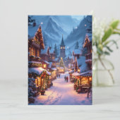 Wonderful Christmas market in a Mountain village Feestdagenkaart (Staand voorkant)