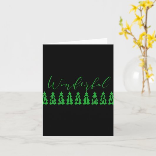 Wonderful Christmas Tree Green Tygraphy T Shirt  Kaart (Gele Bloem)