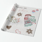 Wonderful Christmastime Modern Waterverf Cadeaupapier (Uitgerold)