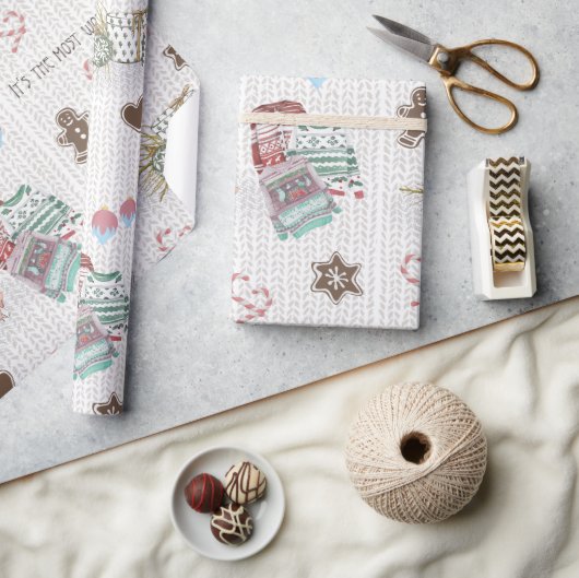 Wonderful Christmastime Modern Waterverf Cadeaupapier (Crafts)