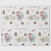 Wonderful Christmastime Modern Waterverf Cadeaupapier (Vlak)