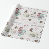 Wonderful Christmastime Modern Waterverf Cadeaupapier (Uitgerold)