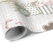 Wonderful Christmastime Modern Waterverf Cadeaupapier (Rol Hoek)