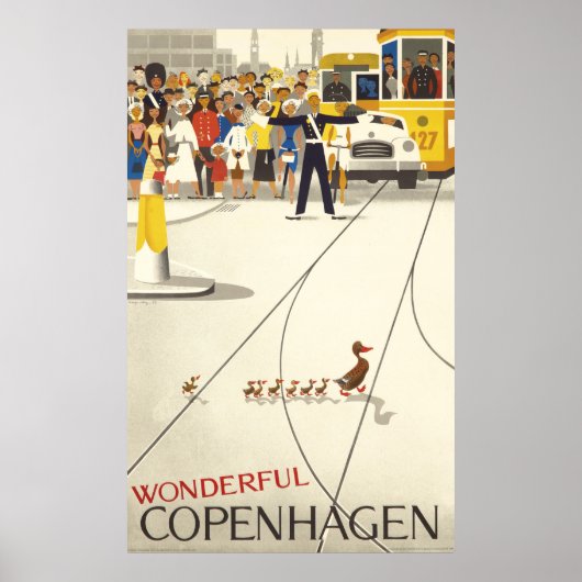 Wonderful Copenhagen Vintage Travel Poster (Voorkant)