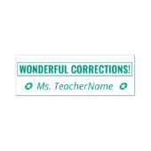 "WONDERFUL CORRECTIONS!" + Aangepaste onderwijsnaa Zelfinktende Stempel (Design)