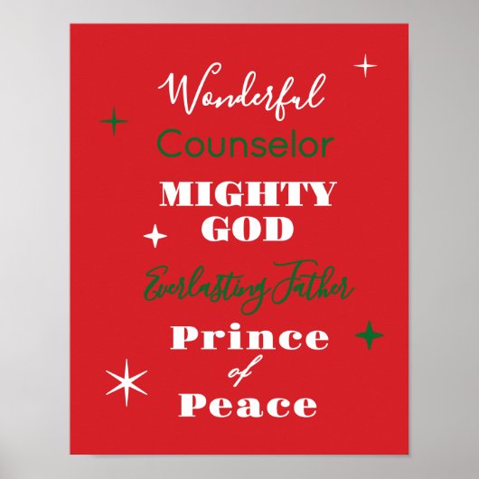 Wonderful Counselor Names of Jesus Christmas Poster (Voorkant)