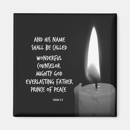 Wonderful Counselor Prince of Peace Schrift Magneet (Voorkant)