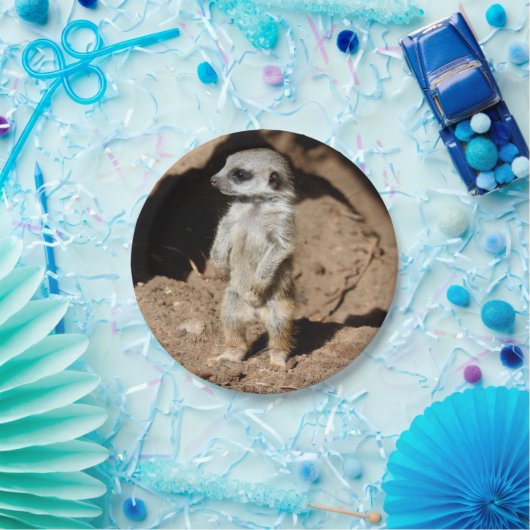 Wonderful Cute Sweet African Meerkat Animal Papieren Bordje (Feest)