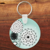 Wonderful Dandelions Blue Button Sleutelhanger (Voorkant)