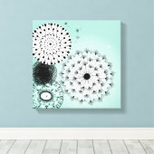Wonderful Dandelions Blue Canvas Afdruk (Insitu (Houten vloer))