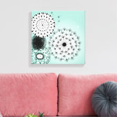 Wonderful Dandelions Blue Canvas Afdruk (Insitu (Woonkamer))
