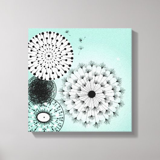 Wonderful Dandelions Blue Canvas Afdruk (Voorkant)