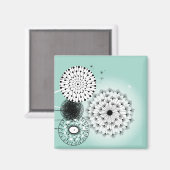 Wonderful Dandelions Blue Magnet (Voorkant / Achterkant)