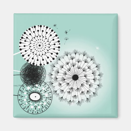 Wonderful Dandelions Blue Magnet (Voorkant)
