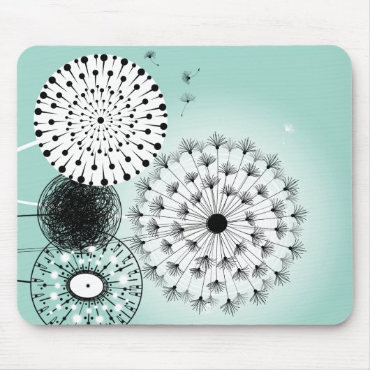 Wonderful Dandelions Blue Mousepad Muismat (Voorkant)