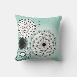 Wonderful Dandelions Blue Pillow Kussen
