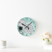 Wonderful Dandelions Blue Ronde Klok (Huis)